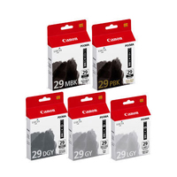 Canon PGI-29MKB+PBK+DGY+GY+LGY [4868B018] MultiPack (4868B001+4869B001+4870B001+4871B001+4872B001) matte-black+photo-black+dark-grey+grey+light-grey Tinte