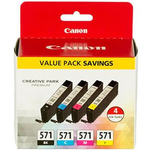 Canon CLI-571 [0386C004] MultiPack (0385C001+0386C001+0387C001+0388C001) black+cyan+magenta+yellow Tinte