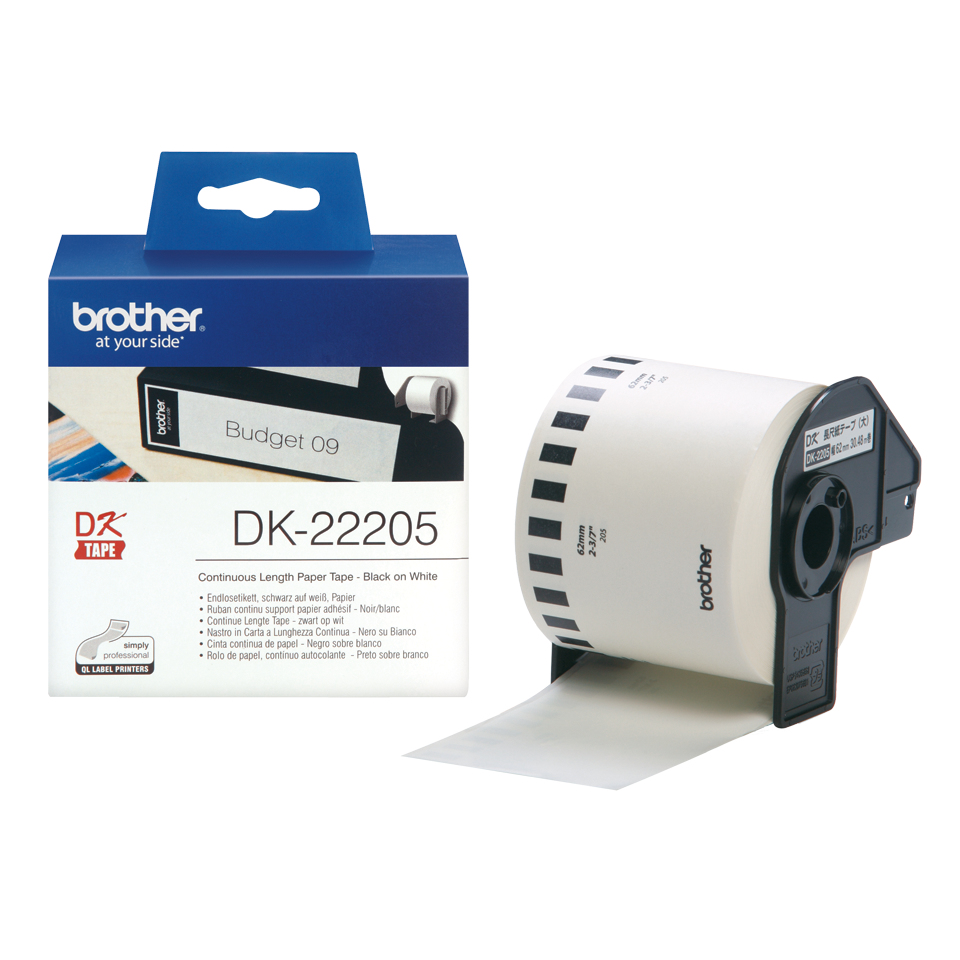 Brother [DK-22205] 62mm weiß/schwarz 62mm x 30.48m Etiketten