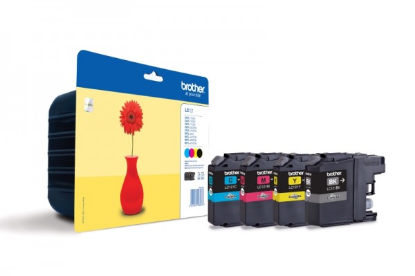 Brother [LC-121VALBP] MultiPack (LC-121BK+LC-121C+LC-121M+LC-121Y) schwarz+cyan+magenta+gelb Tinte
