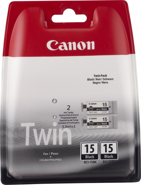 Canon BCI-15BK [8190A002] TwinPack schwarz Tinte