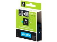 Dymo [S0720610] 12mm x 7m weiß/schwarz Schriftband