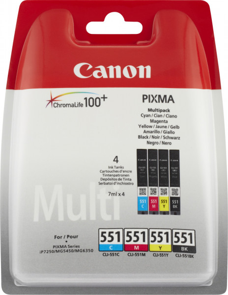 Canon CLI-551 [6509B009] MultiPack (6508B001+6509B001+6510B001+6511B001)