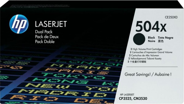 HP 504X [CE250XD] HC TwinPack (2xCE250X) schwarz Toner