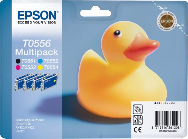 Epson T0556 [C13T05564010] MultiPack (T0551+T0552+T0553+T0554) schwarz+cyan+magenta+gelb Tinte