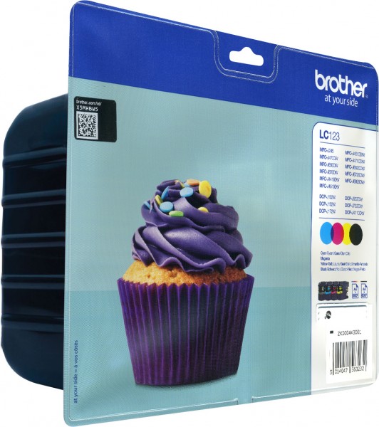 Brother [LC-123VALBPDR] MultiPack (LC-123BK+LC-123C+LC-123M+LC-123Y) schwarz+cyan+magenta+gelb Tinte