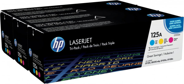 HP 125A [CF373AM] MultiPack (CB541A+CB542A+CB543A) cyan+magenta+gelb Toner