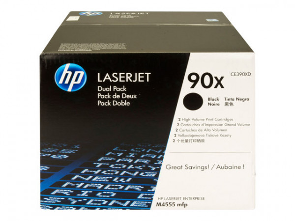 HP 90X [CE390XD] HC TwinPack (2xCE390X) schwarz Toner