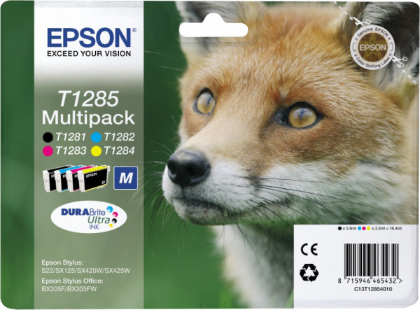 Epson T1285 [C13T12854012] MultiPack (T1281+T1282+T1283+T1284) schwarz+cyan+magenta+gelb Tinte