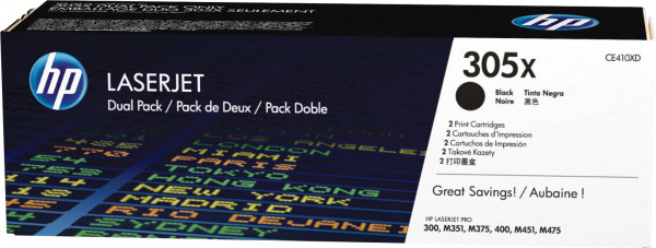 HP 305X [CE410XD] HC TwinPack (2xCE410X) schwarz Toner